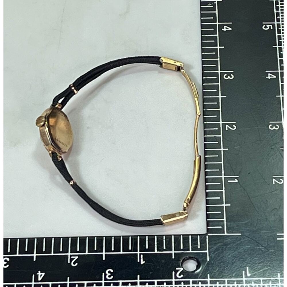 1940’s BULOVA Art Deco 10K Rolled Gold Plate Ladies Wrist Watch Cord Band READ - Picture 8 of 16